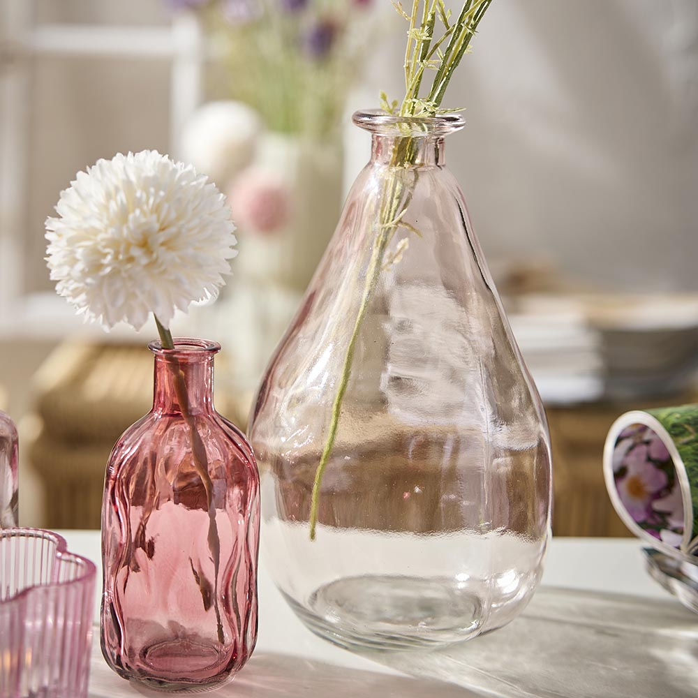 Flaschenvase Organic, rosa, 20 cm