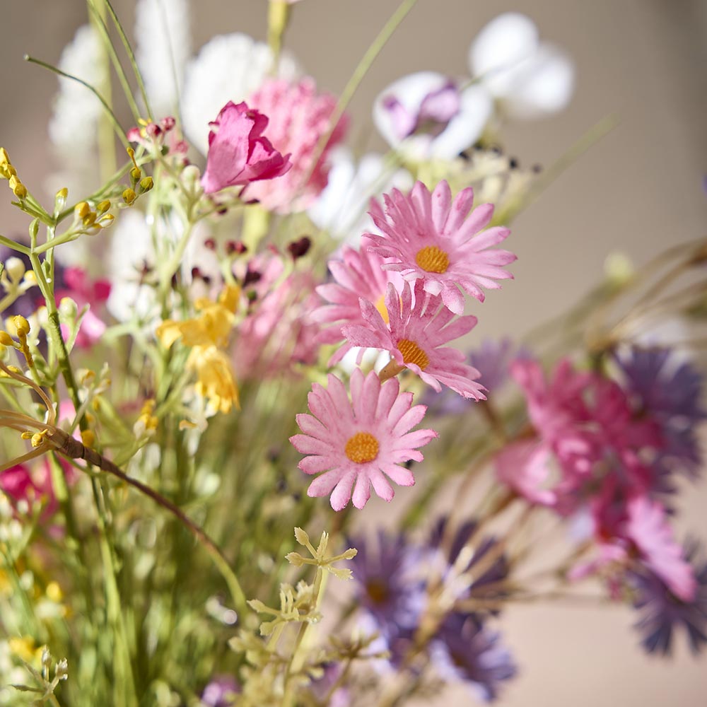 Zweig Wildblumen, Kamille/pink, 45 cm