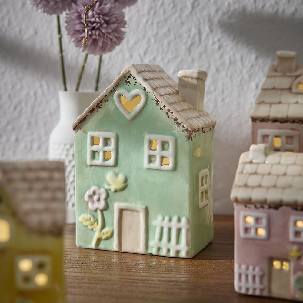 LED-Haus Fr&uuml;hling, mint, 17 cm