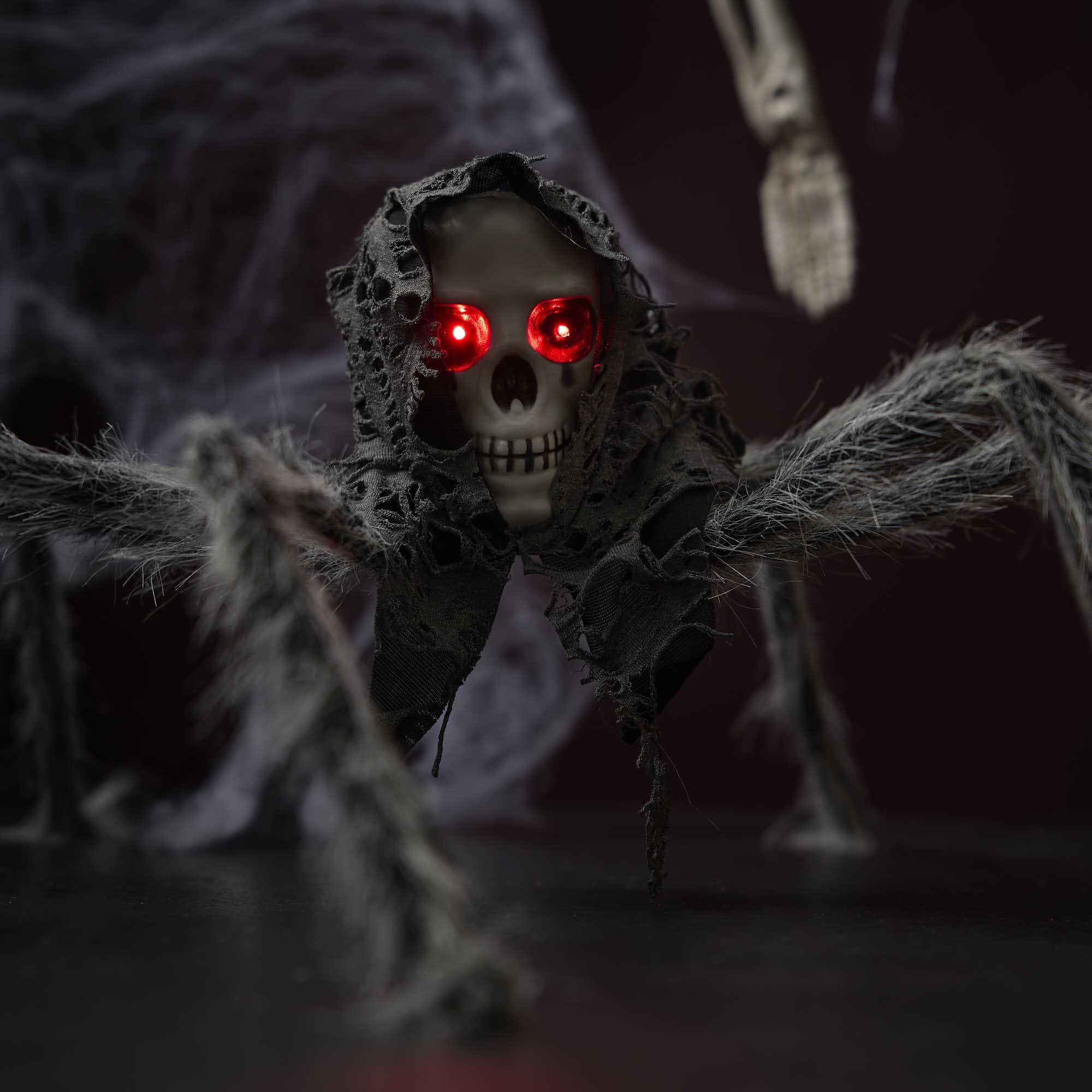 Gruselspinne mit Totenkopf, 80 cm