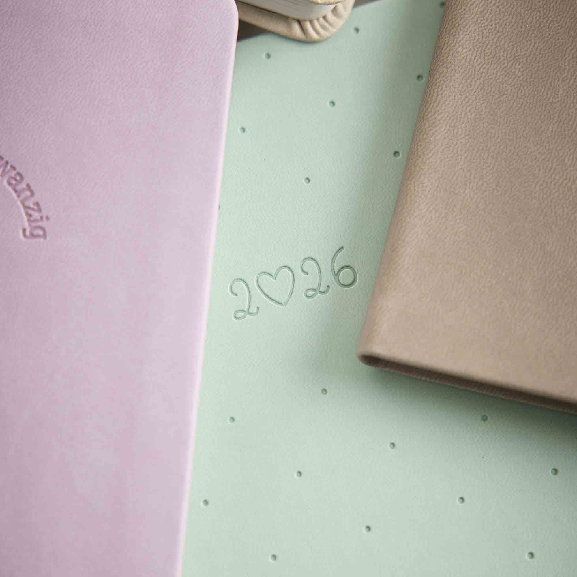 Terminplaner Lederlook, 2026, mint