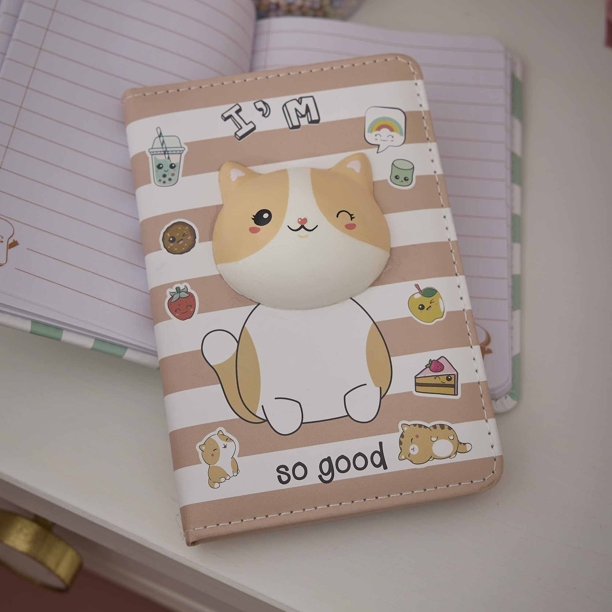 Notizbuch Kawaii, 3D-Figur/Katze