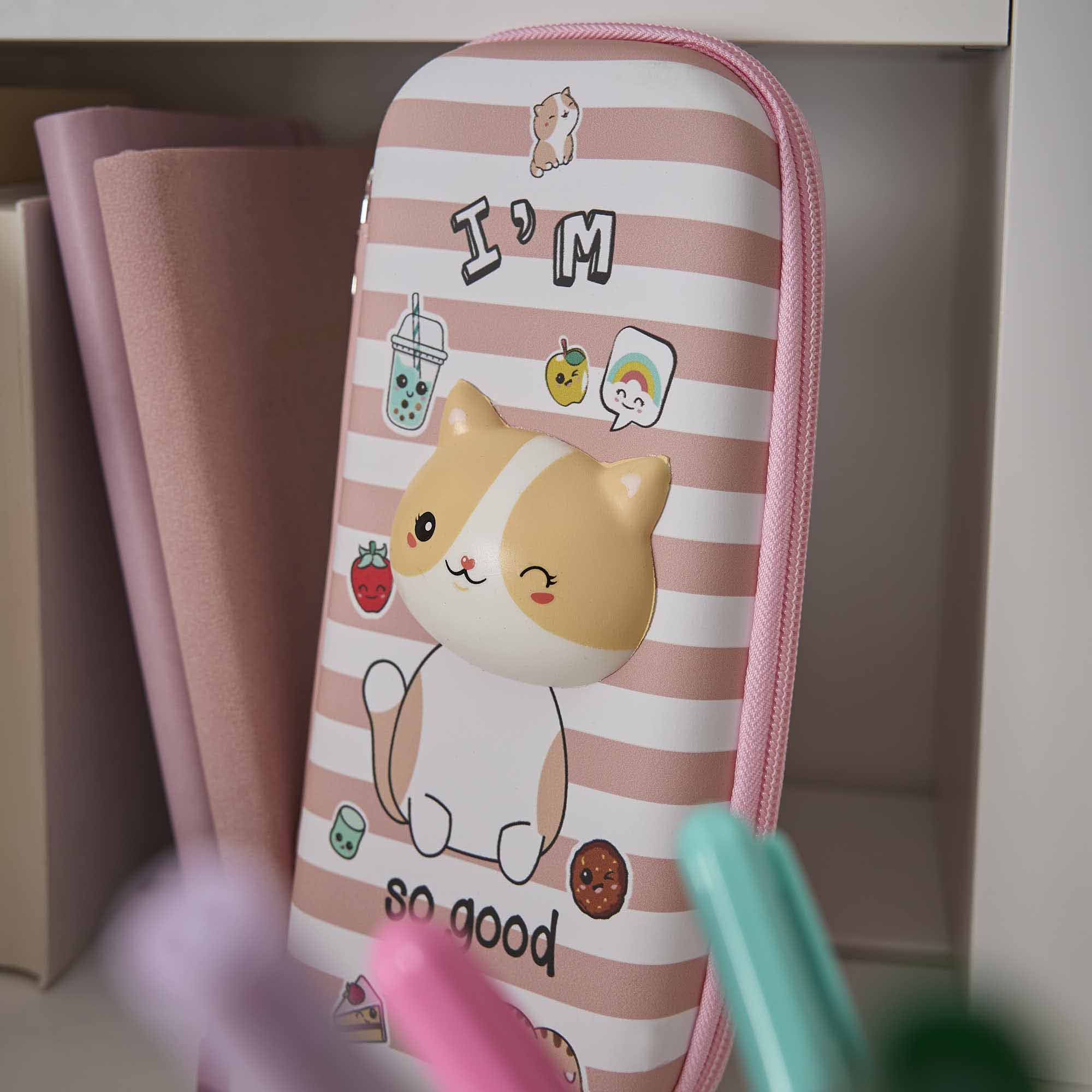 Stiftmappe Kawaii, 3D-Figur/Katze