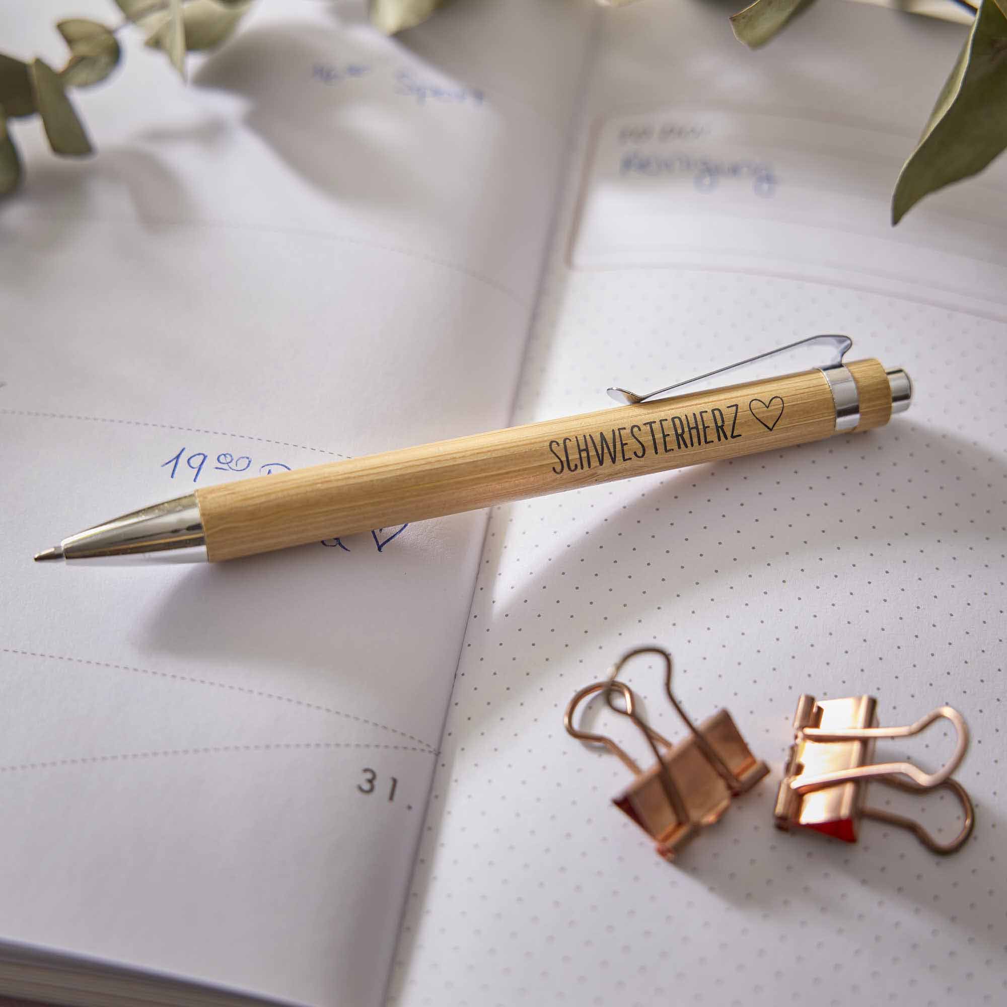 Kugelschreiber Bambus, Schwesterherz