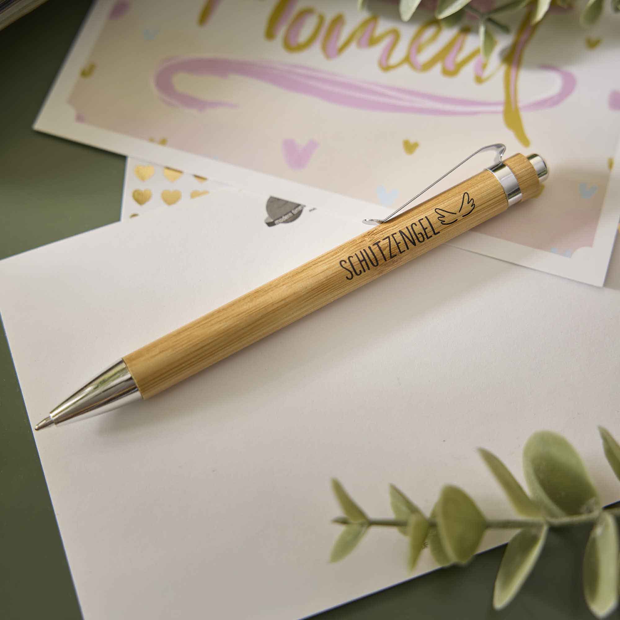 Kugelschreiber Bambus, Schutzengel