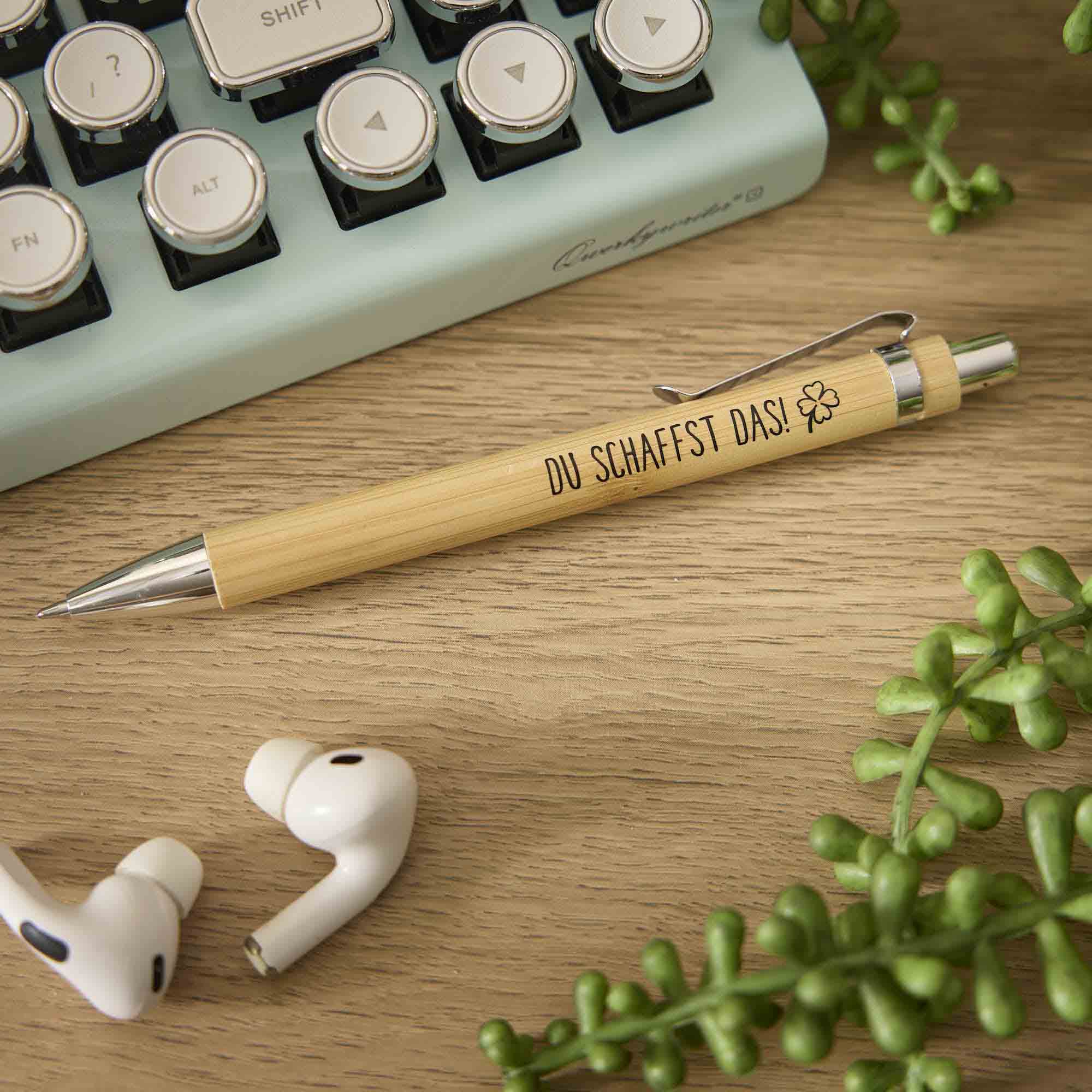 Kugelschreiber Bambus, Du schaffst das