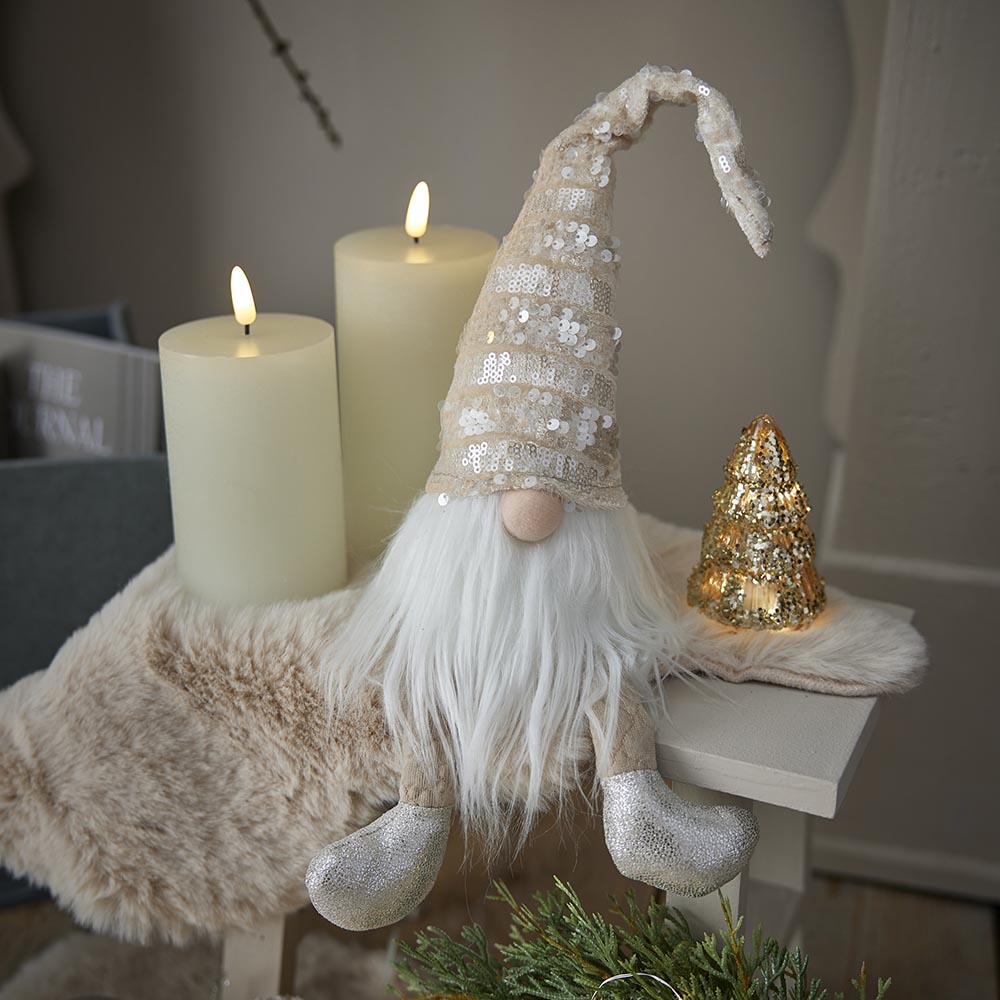 Wichtel Strick, Pailletten, 47 cm