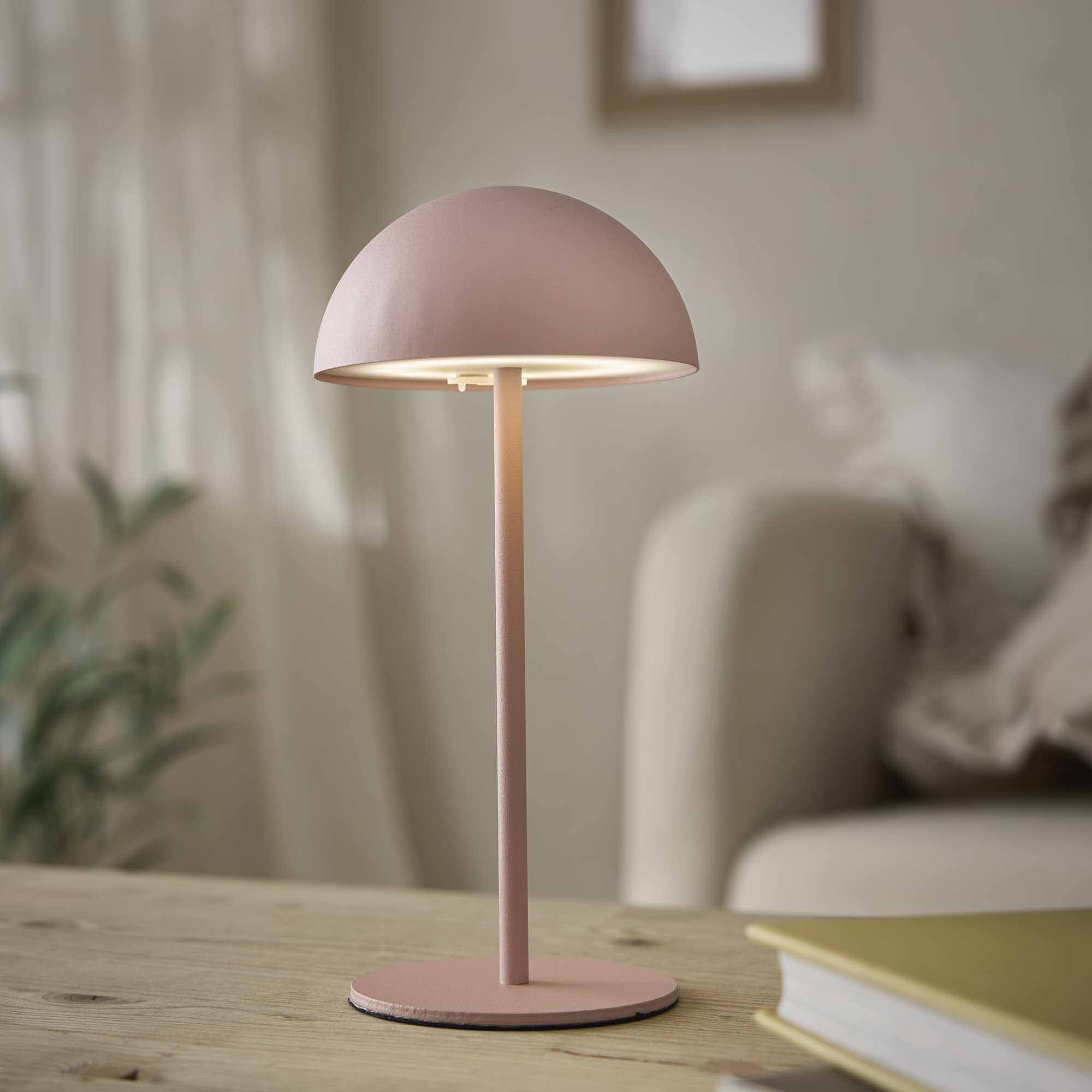 Deko-Leuchte Halbrund, pink, 20 cm