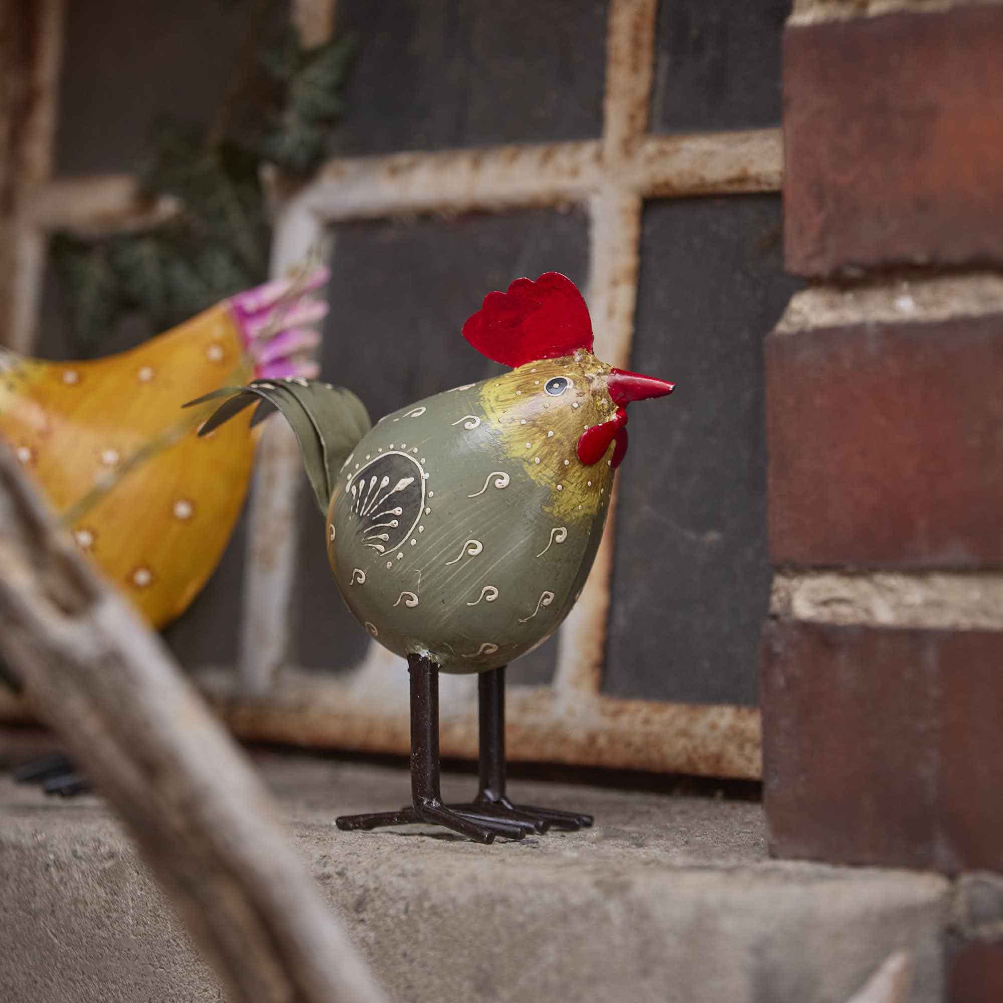 Hahn Nils, dunkelgrau/Kringel, Höhe 15 cm