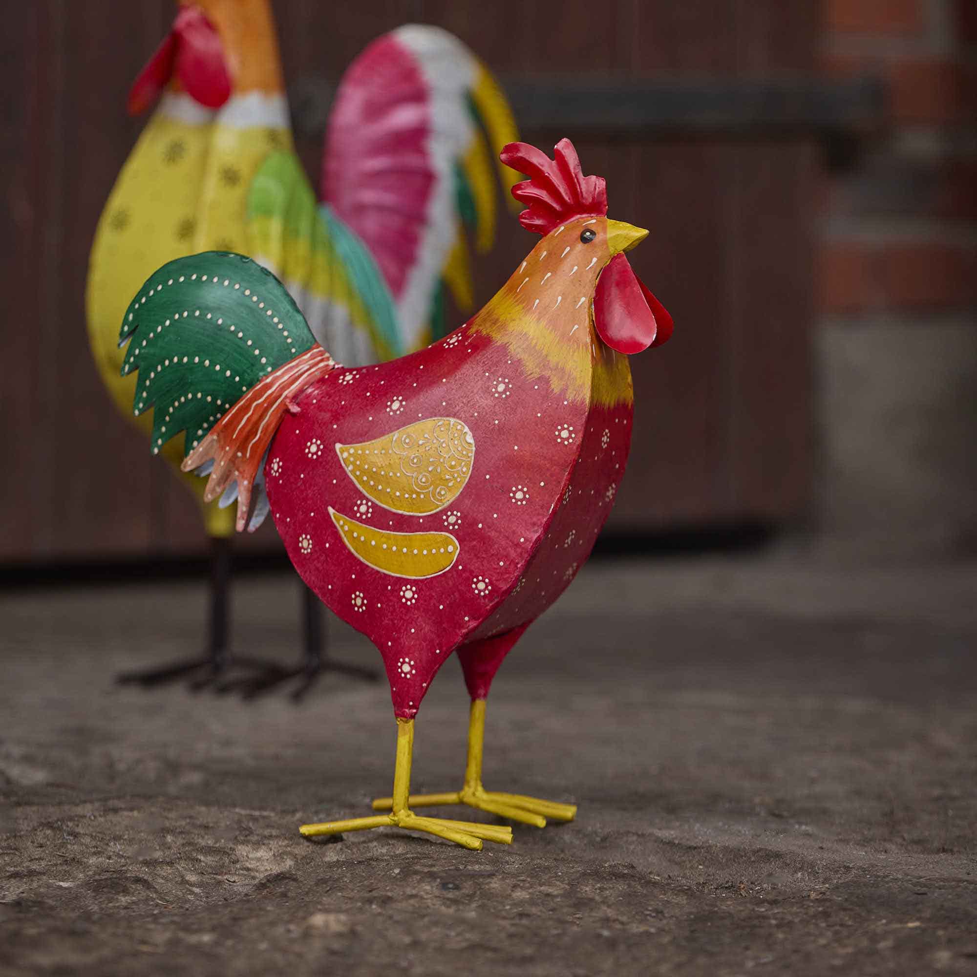 Huhn Oskar, gelb/rot, 36 cm