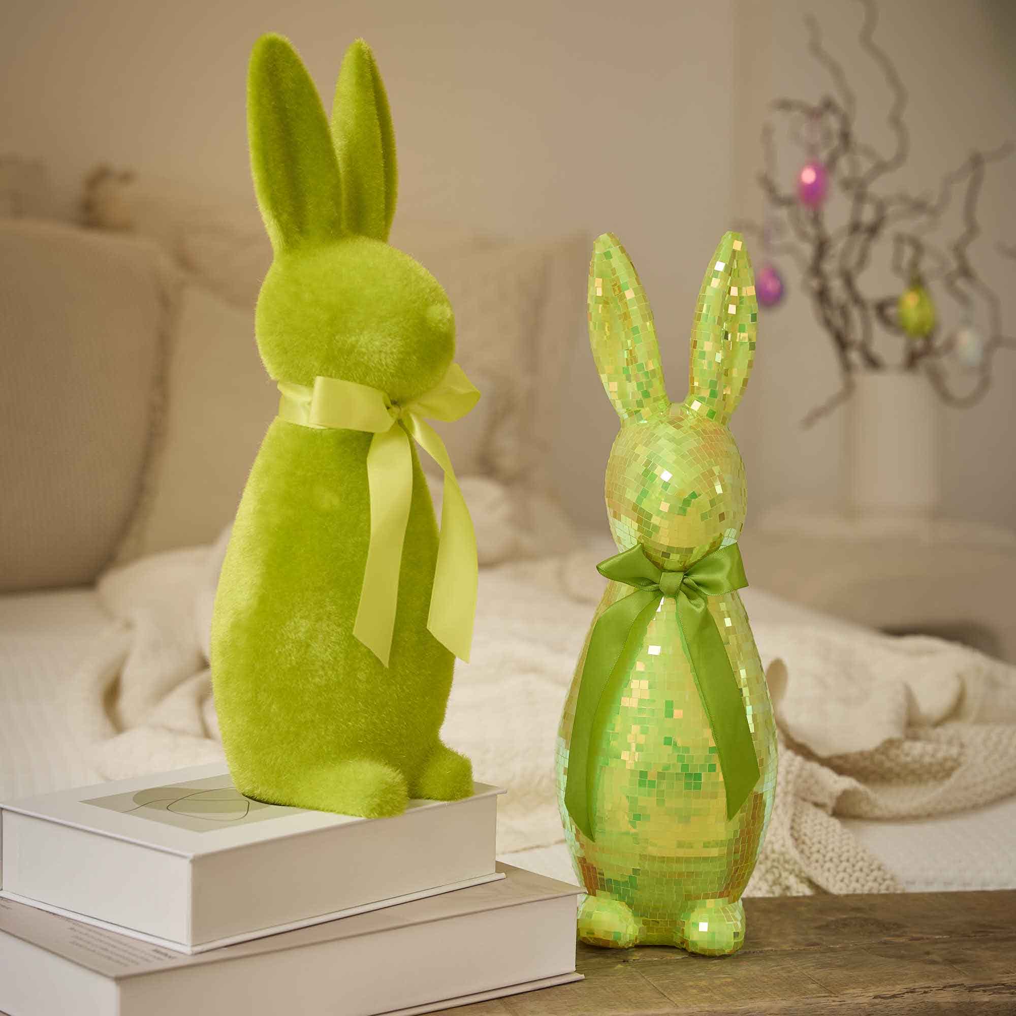 Hase Mosaik, grün, 41 cm