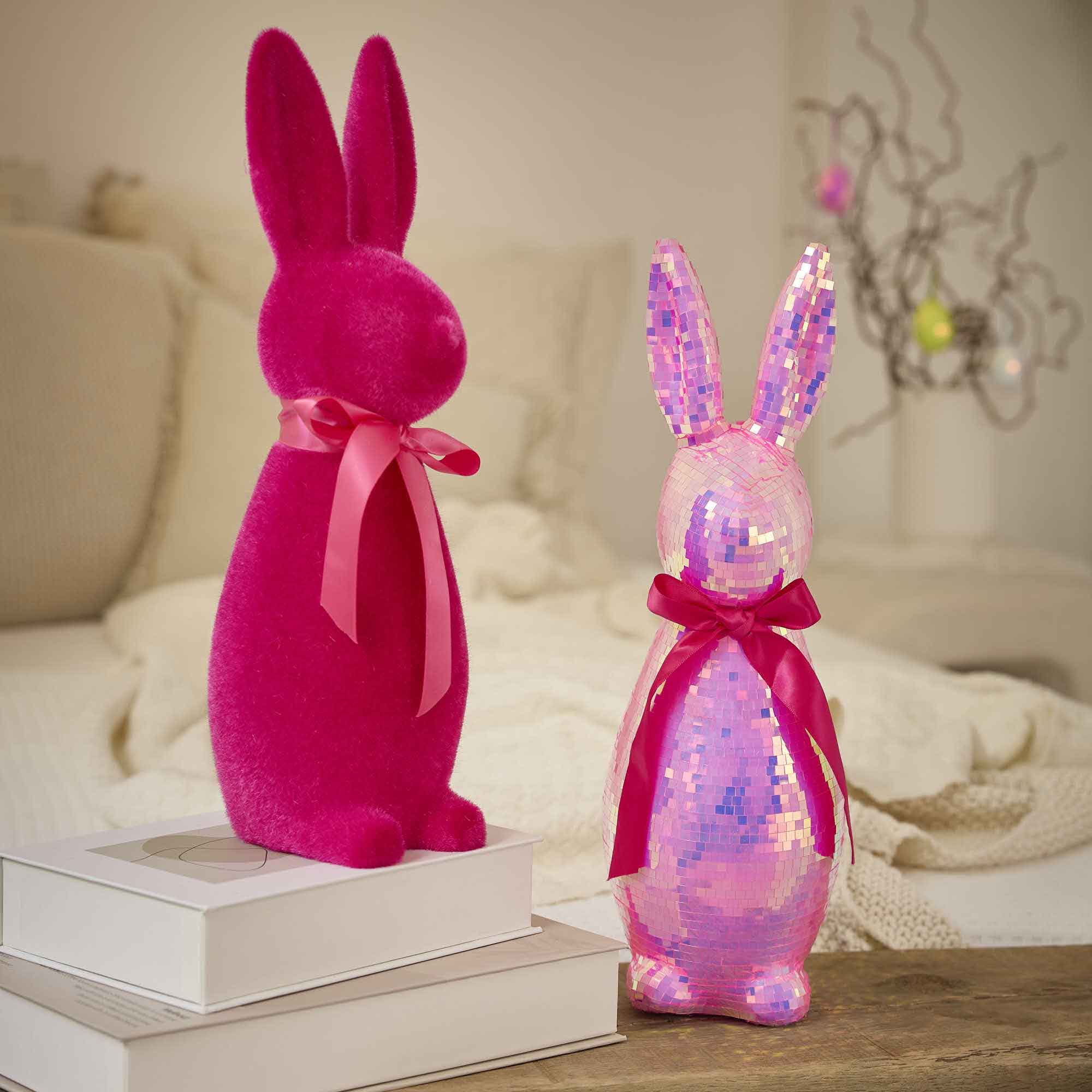 Hase Mosaik, pink, 41 cm