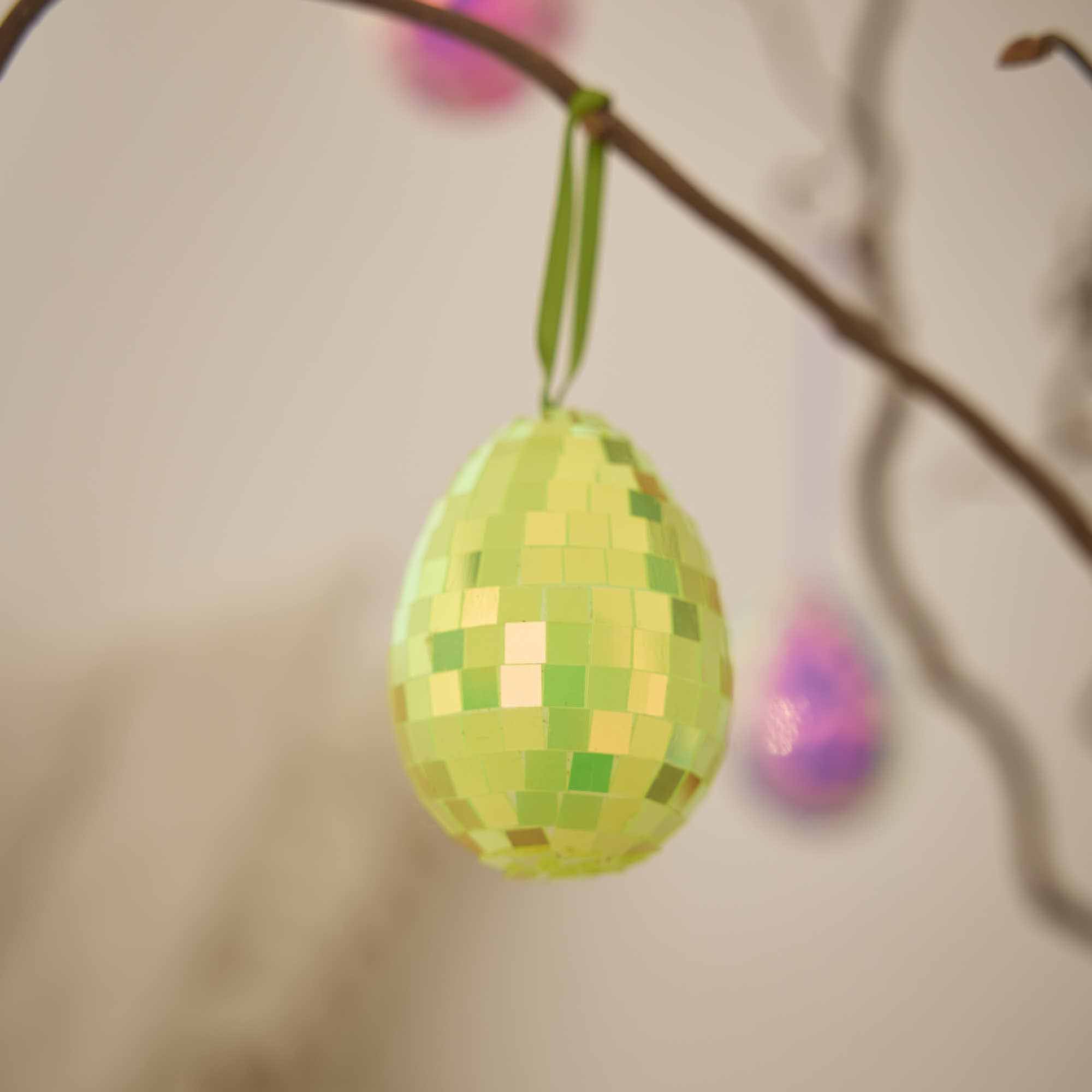 Anhänger Ei, Mosaik/grün, 6 cm