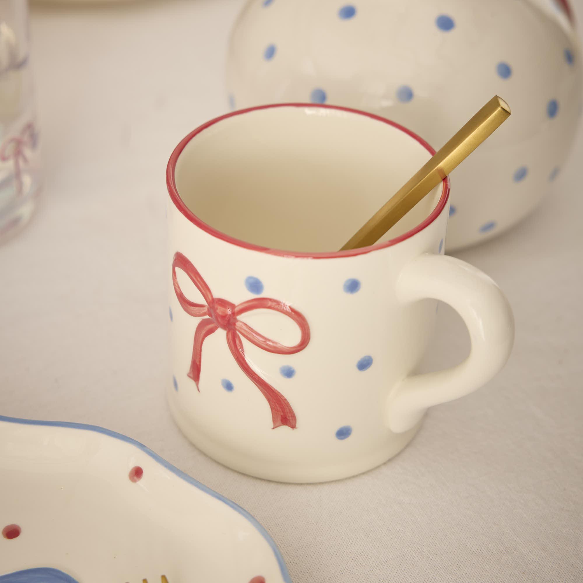 Becher Schleife/Punkte, rot, 330 ml