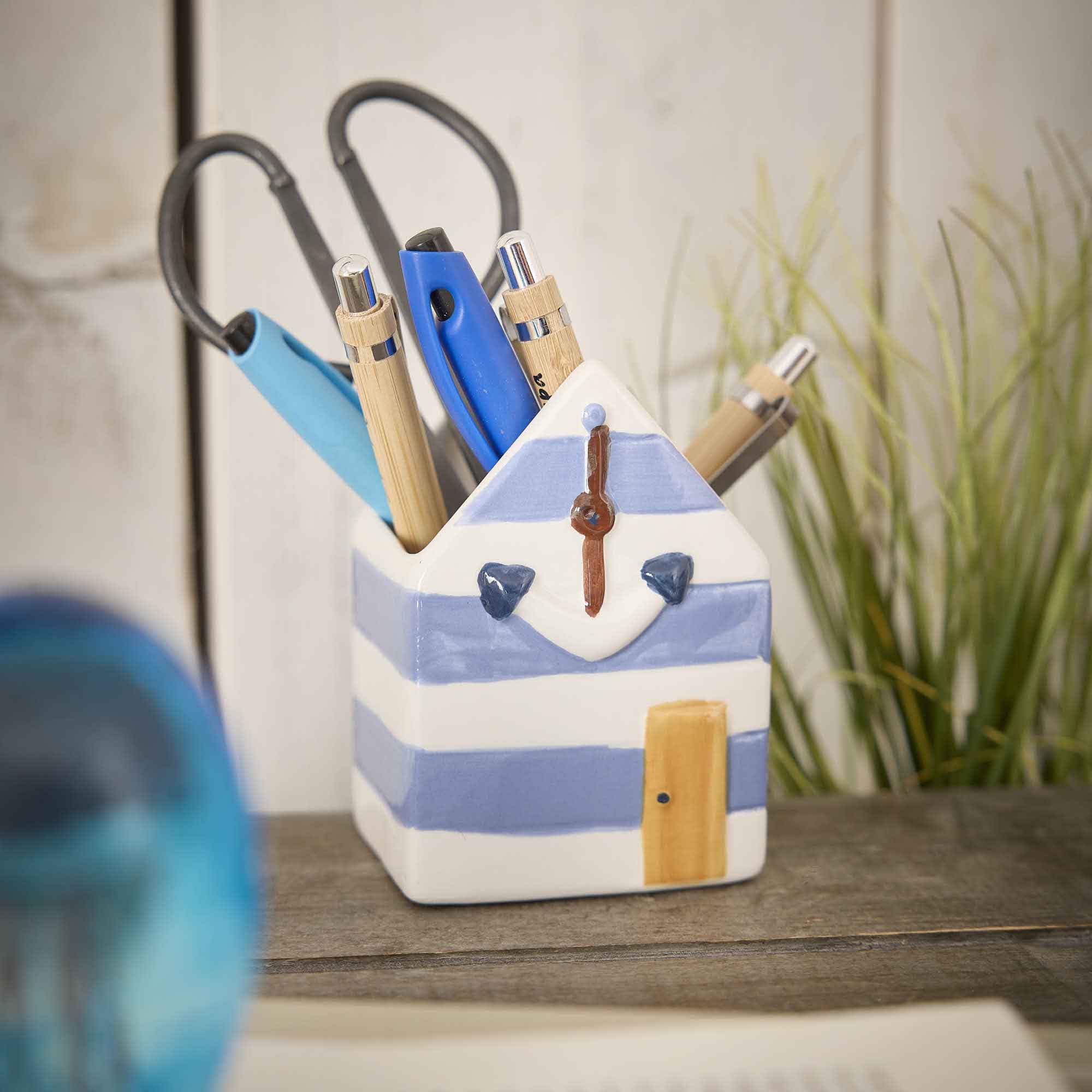 Deko-Haus Maritim, gestreift/Anker, 11 cm