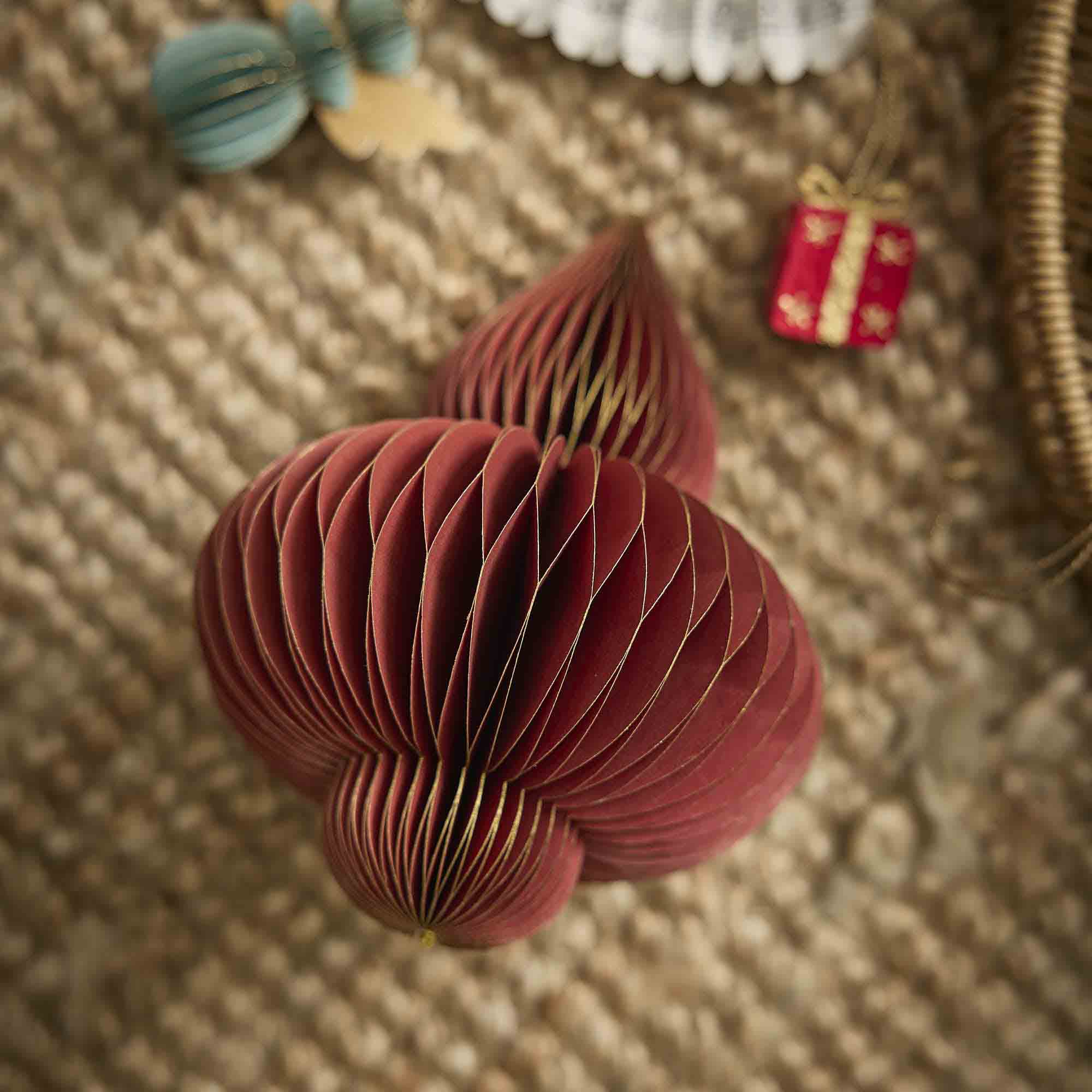 Anhänger Waben-Ornament, rot, 18 cm
