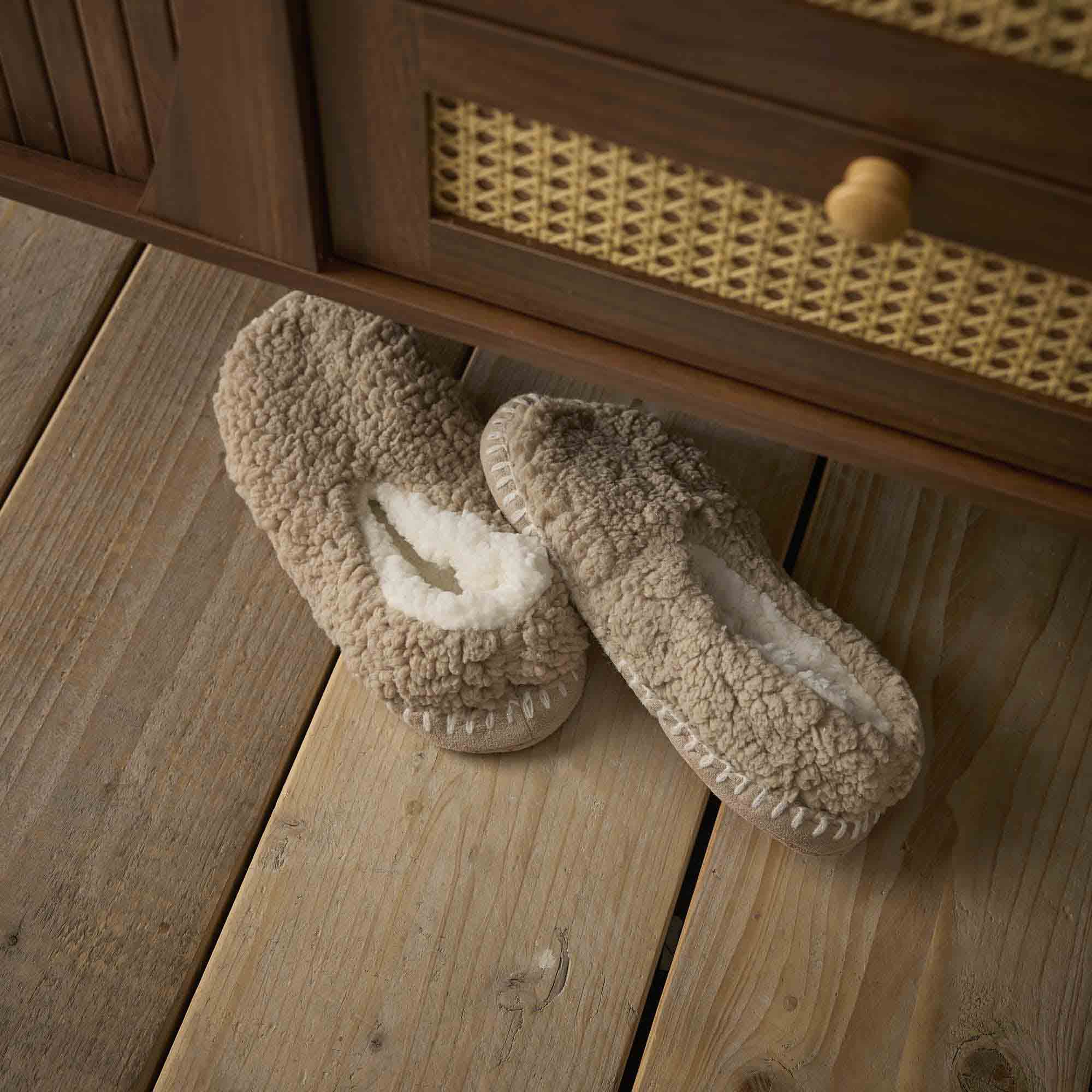 Hausschuhe Teddy, braun, Gr. 39-42
