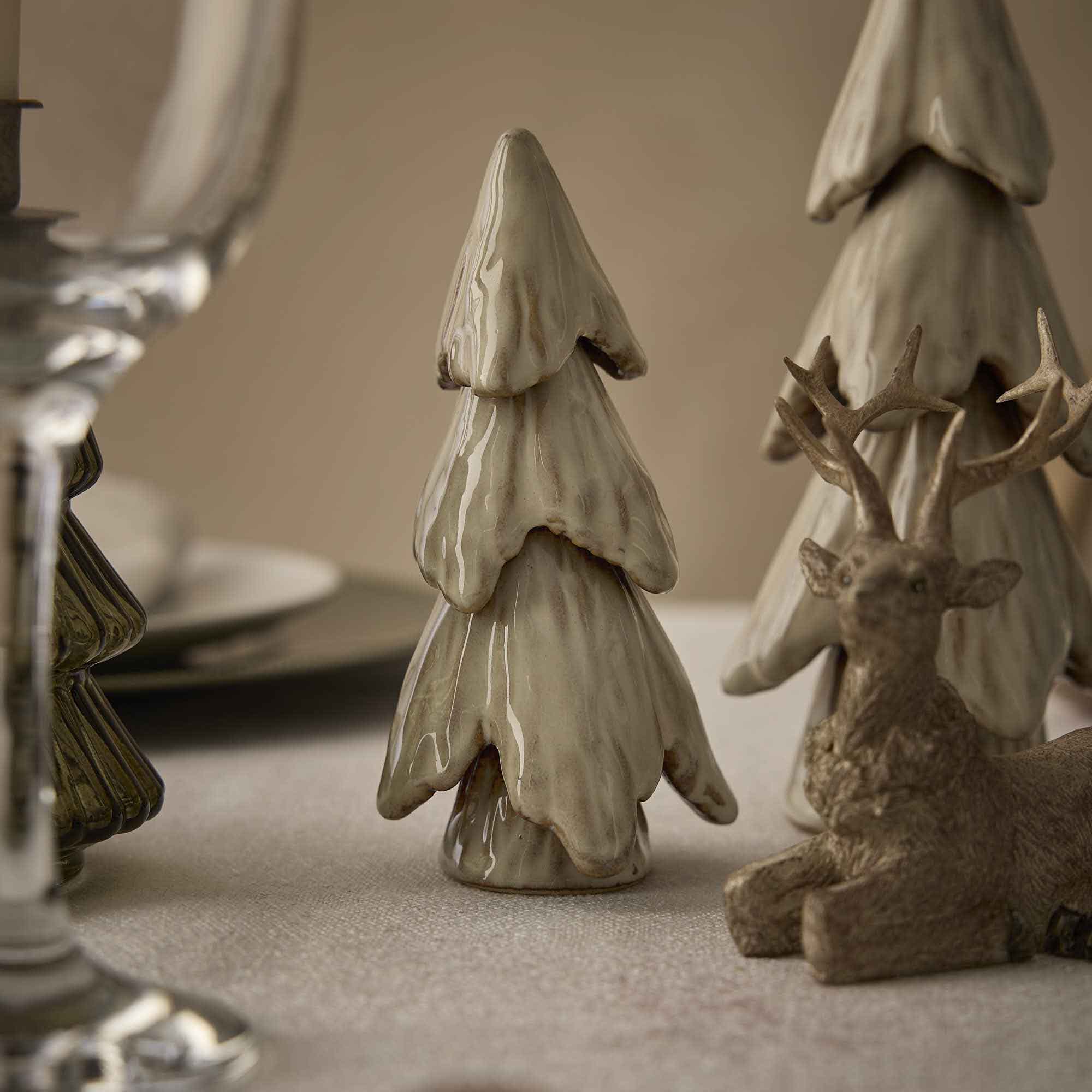 Deko-Tanne Rustik, weiß, 15.5 cm