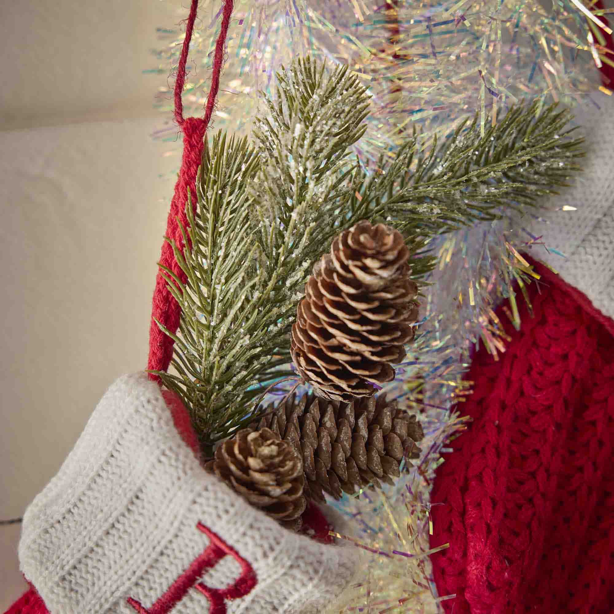 Zweig Tanne, Schnee/Zapfen, 26 cm