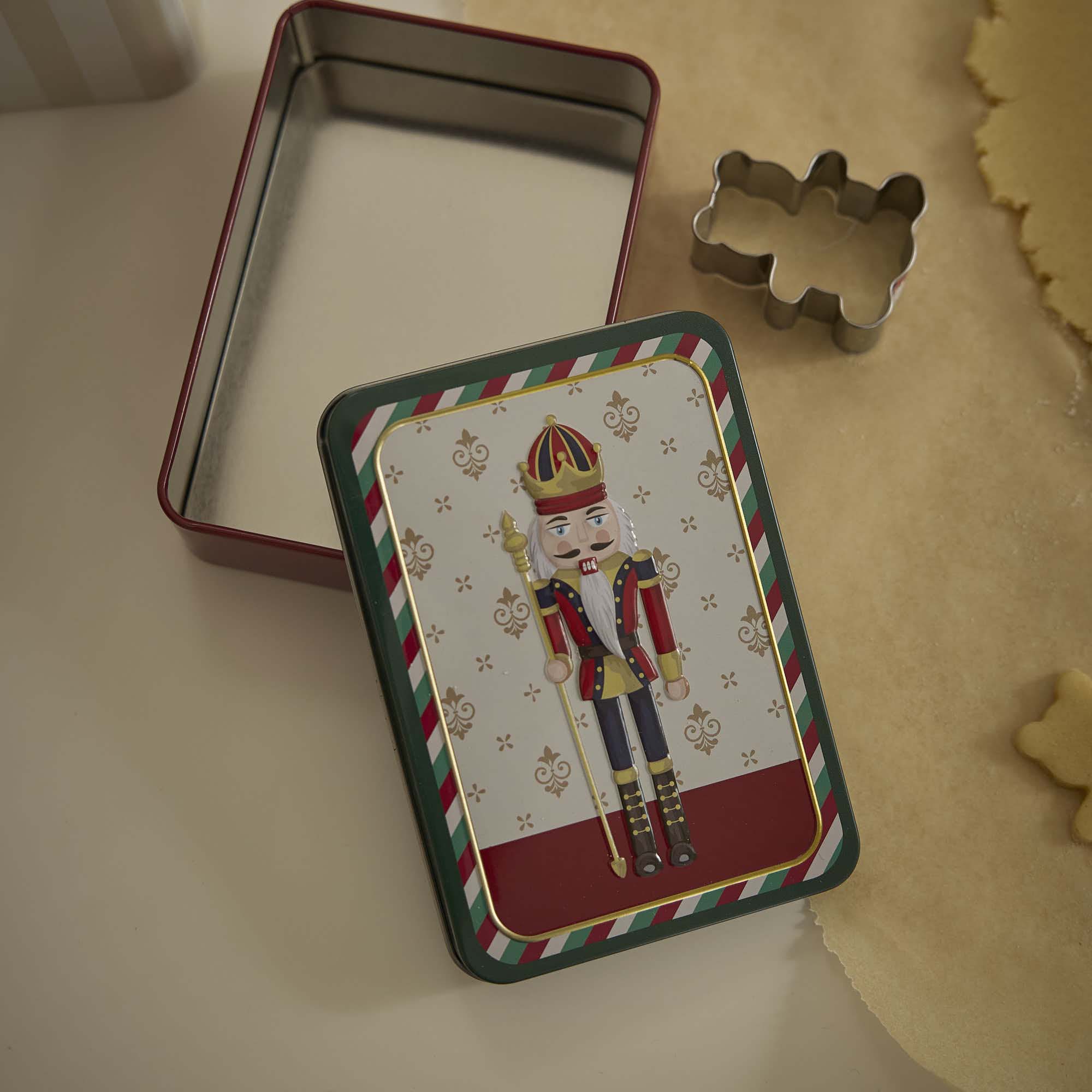 Keksdose Retro, Nussknacker/eckig, 13.4 x 9.5 x 3.7 cm