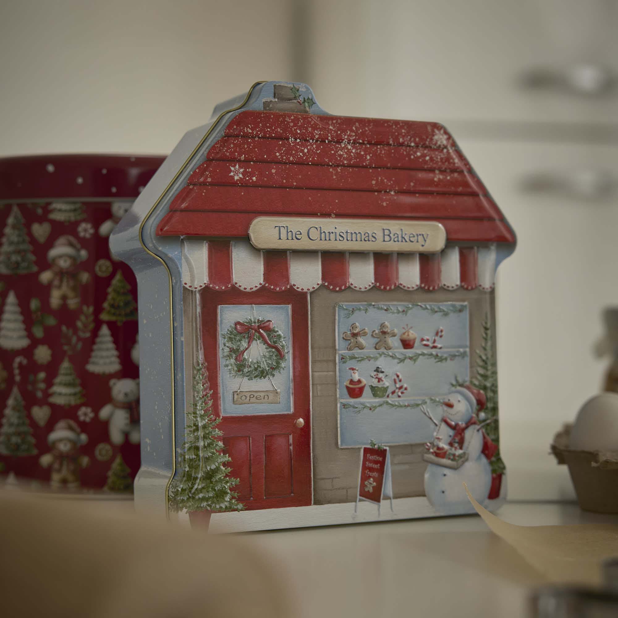 Keksdose Haus, rot, 22 x 21.5 cm