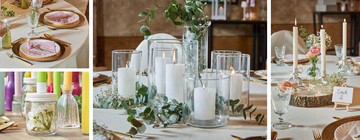Tischdeko für die Hochzeit Hochzeitstischdeko