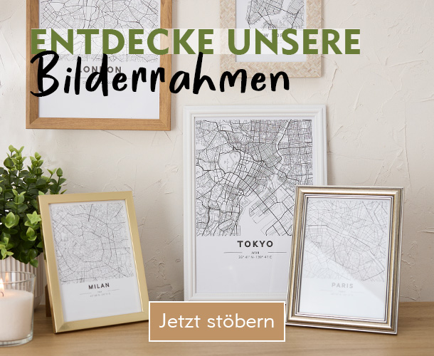 Stehende uns hängende Bilderrahmen mit Städte-Einleger verlinkt auf Bilderrahmen