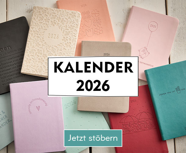 Jahreskalender f&uuml;r 2026 mit verschiedenen Motiven verlinkt auf Kalender und Planer