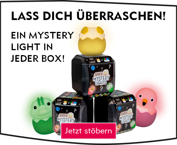 Drei leuchtende Mystery Eggs verlinkt auf  LED-Mystery-Light Blind Box