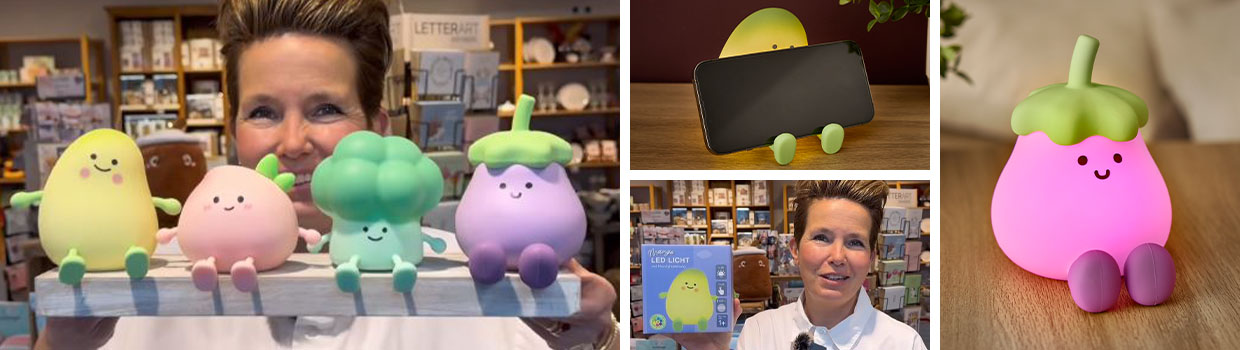 LED-Fr&uuml;chtchen mit Gesichtern werden pr&auml;sentiert