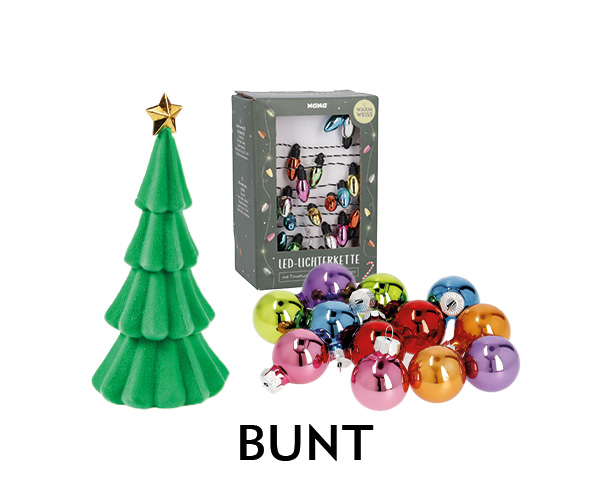 Bunte Weihnachtsdeko